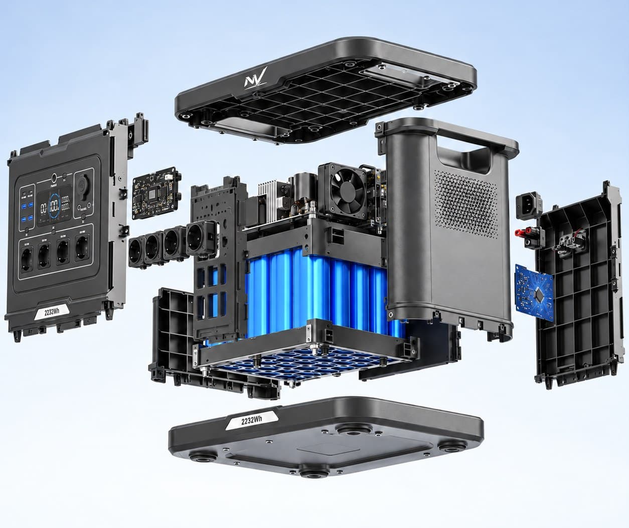 Exploded view of the NV-C24. Part numbers and list in the Exploded view PDF.
